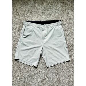 Burnside Mens Khaki Hybrid Performance Shorts I Size 40 I Stretch Heathered‎